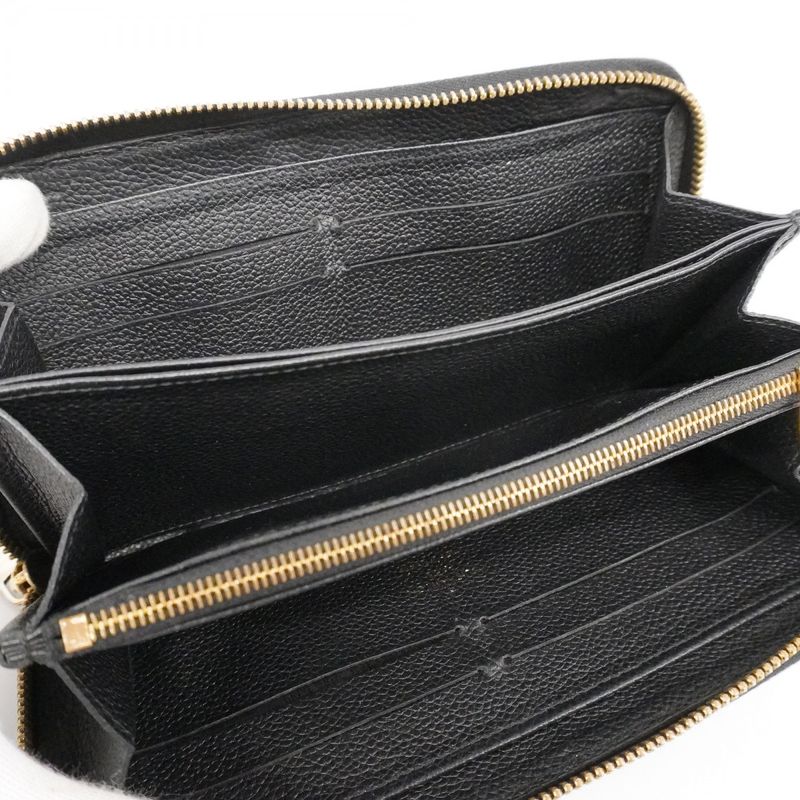 Louis Vuitton Monogram Empreinte Zippy Wallet M60571 Noir Black Ladies