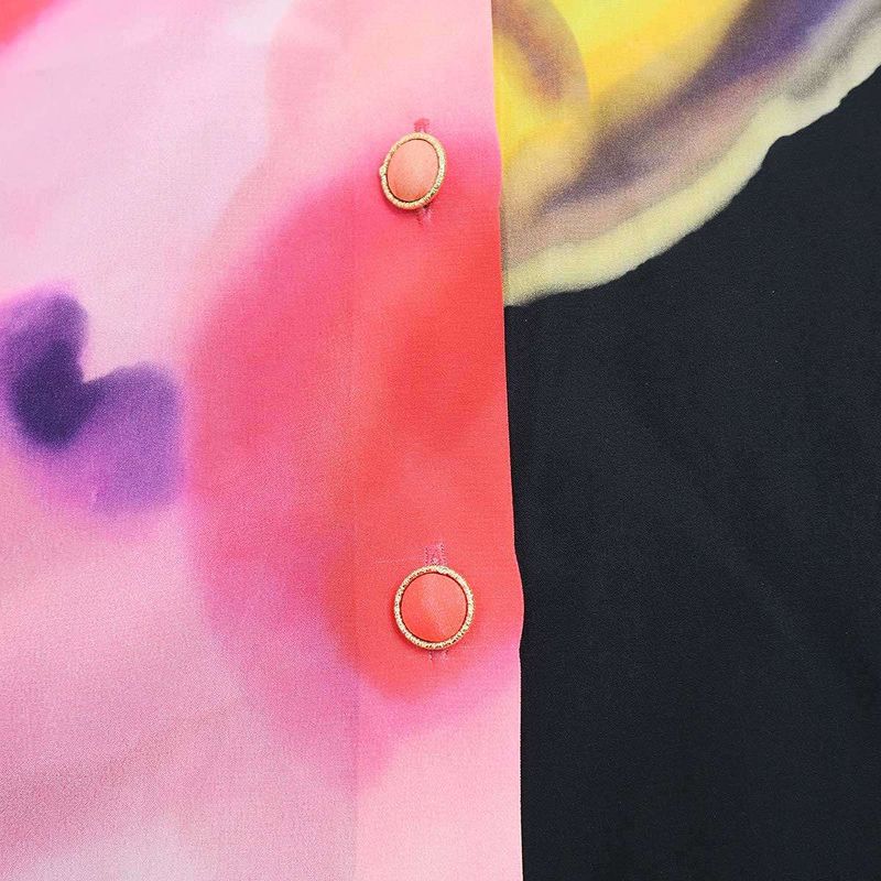 Chanel 15ss Flower Silk Shirt P51441v38310 Black Mix 44