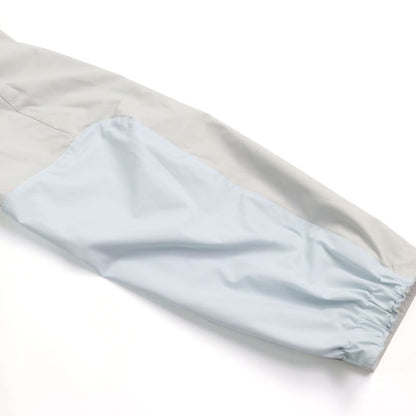 Hermes 24SS Bicolor Hooded Double Zip Nylon Jacket Blouson Light Gray Light