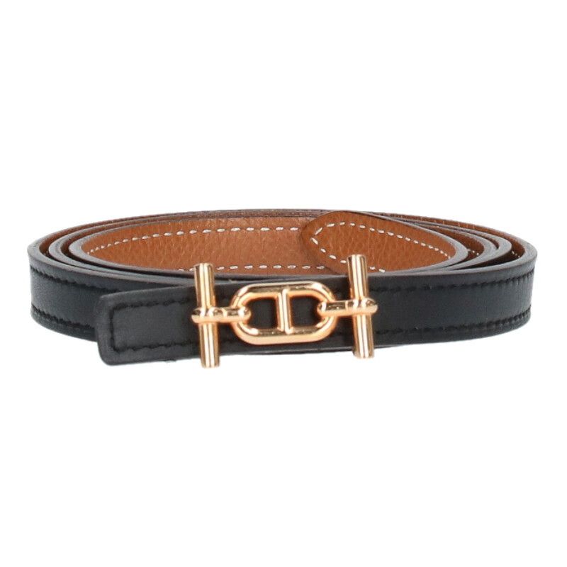Hermes W Engraved Chaine D'ancre Buckle Reversible Belt Men 85