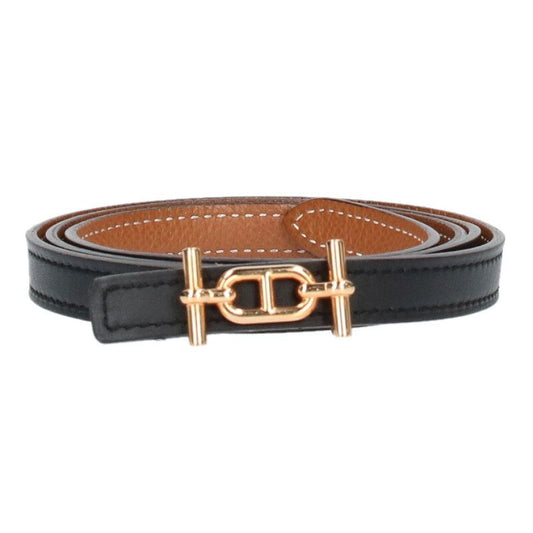 Hermes W Engraved Chaine D'ancre Buckle Reversible Belt Men 85