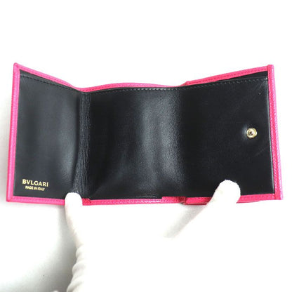 Bvlgari Trifold Wallet Pink 289063 Women's Pre-owned