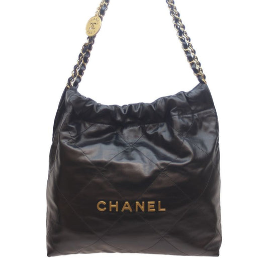 Chanel As3260 Black Shiny Calf Chanel 22 Small Ghardware
