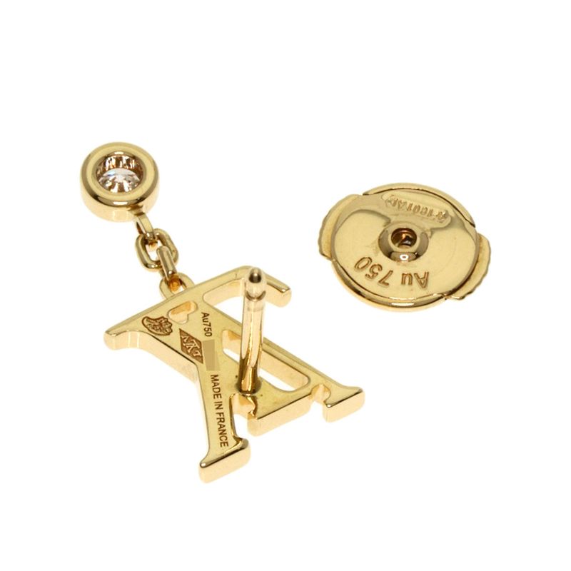 Louis Vuitton Idylle Blossom 1P Diamond One Side Only Earrings 18K Yellow Gold