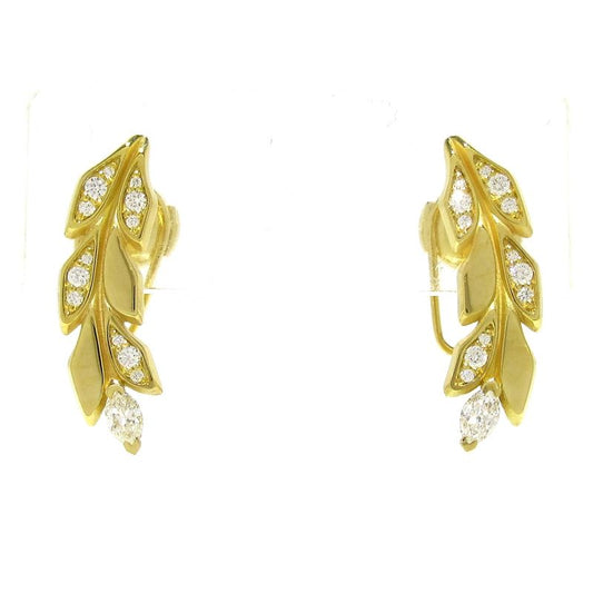 Tiffany & Co Earrings Victoria Vine Climber 18K Yellow Gold With Diamonds 033