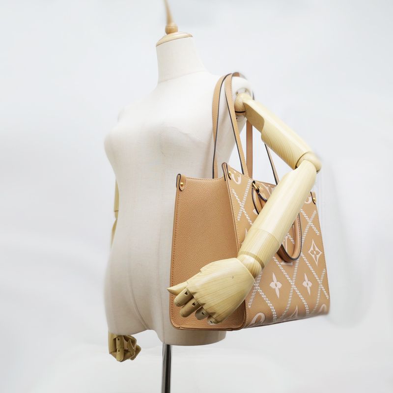 Louis Vuitton On The Go-mm Handbag Tote Broderie- Arizona Brown Monogram