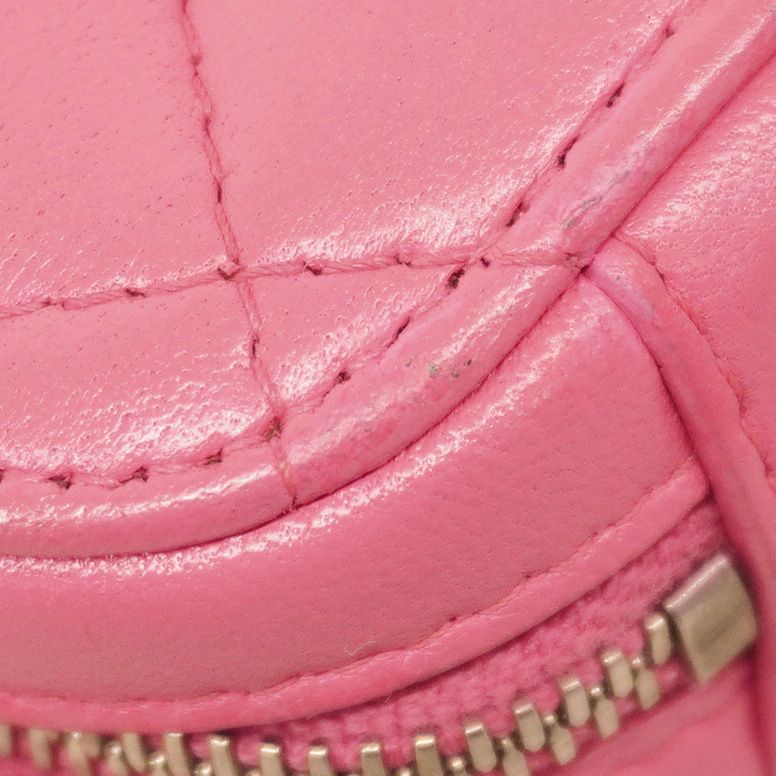 Chanel Shoulder Bag Matelasse Lambskin Pink Silver Hardware Women