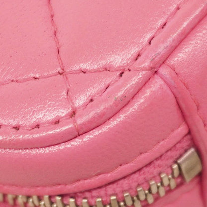 Chanel Shoulder Bag Matelasse Lambskin Pink Silver Hardware Women