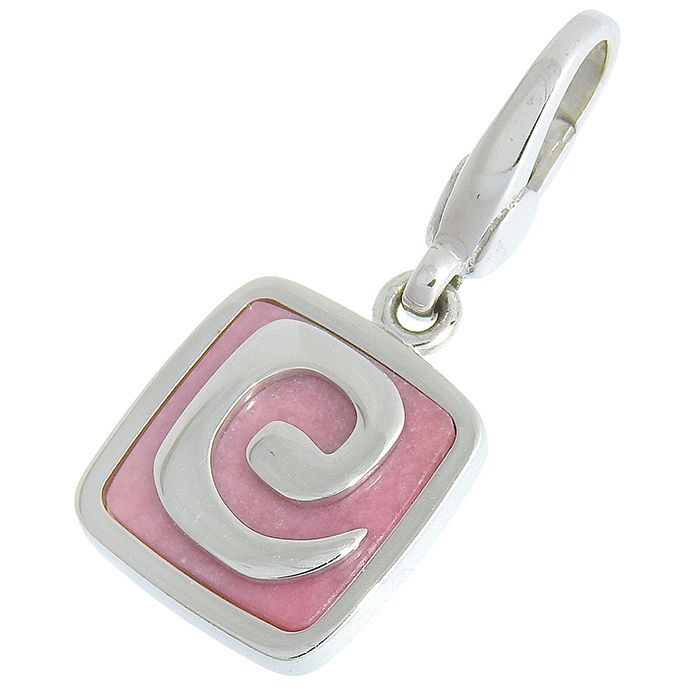 Bvlgari Bulgari Design Rhodochrosite Pendant Top 18K White Gold 750 White Gold
