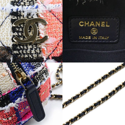 Chanel Round Mini Classic Chain Shoulder Bag Multicolor Ap0245 Tweed Multi