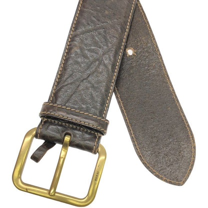 Gucci Square Buckle Leather Belt 124303 214351 Brown 90