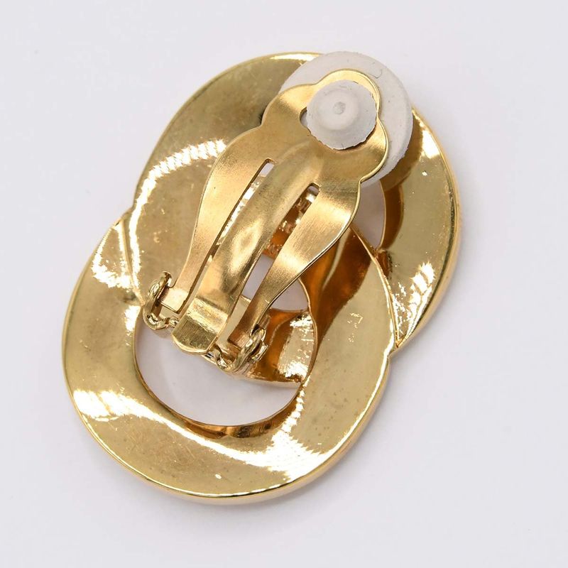 Celine Circle Logo Earrings Gold Color Accessories Ladies With Storage Bag H1915