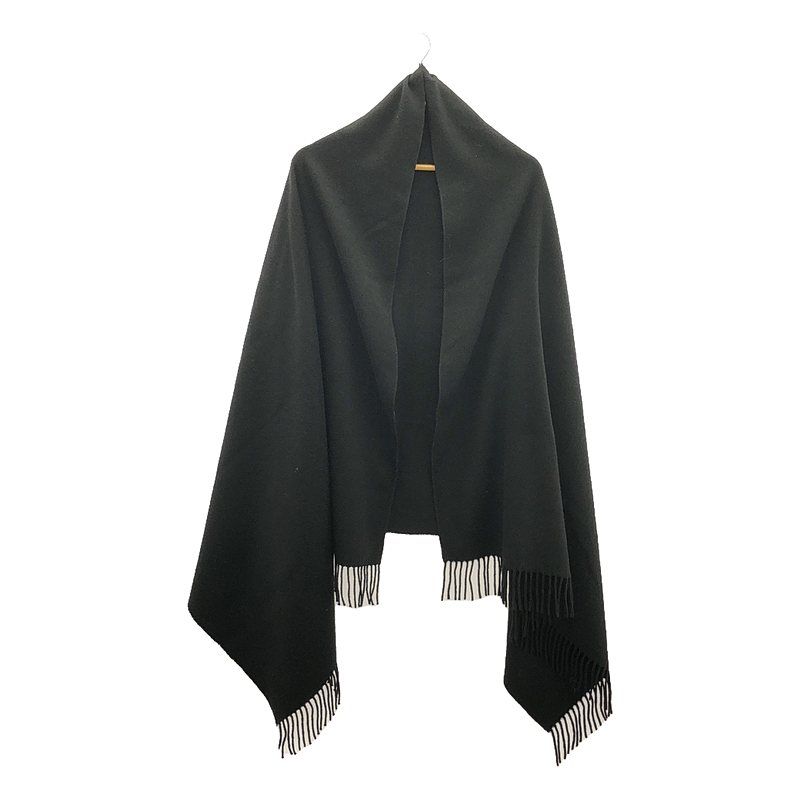 Hermes 100% Cashmere Fringe Large Shawl Scarf Unisex | Black | Men's