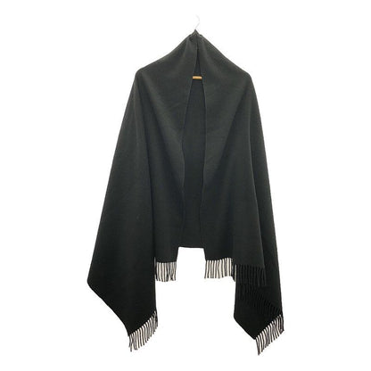 Hermes 100% Cashmere Fringe Large Shawl Scarf Unisex | Black | Men's