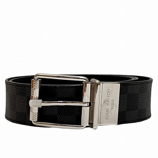 Louis Vuitton Damier Graphite Belt Damier Print M9156 Reversible Branded