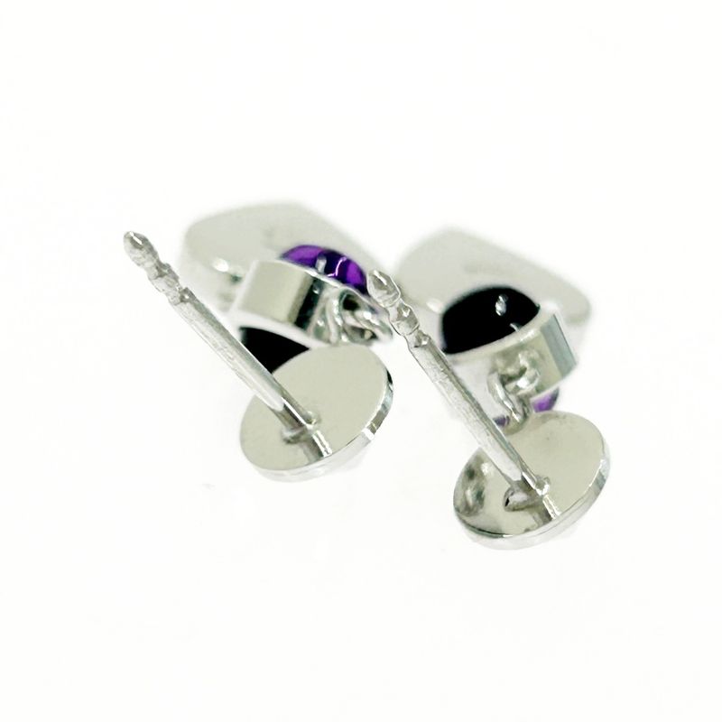 Gucci Silver Heart Amethyst Earrings 4.7g 925 Engraved 496266 Earrings