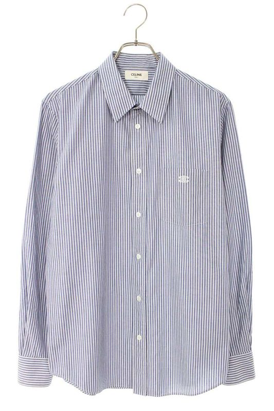 Celine 24AW 2c982467x.05bi Triomphe Loose Stripe Long Sleeve Shirt Men 38