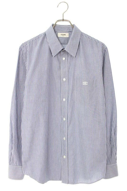 Celine 24AW 2c982467x.05bi Triomphe Loose Stripe Long Sleeve Shirt Men 38