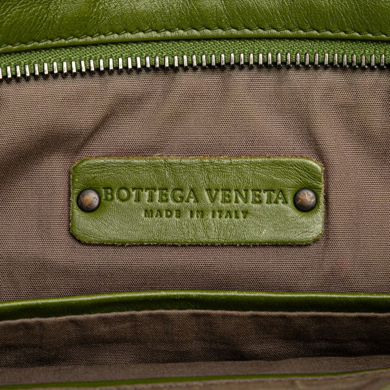 Bottega Veneta Intrecciato Crossbody Shoulder Bag Green Leather Women Bottega