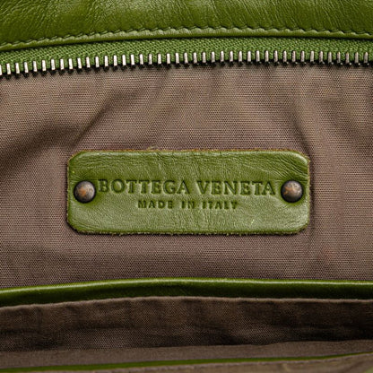 Bottega Veneta Intrecciato Crossbody Shoulder Bag Green Leather Women Bottega
