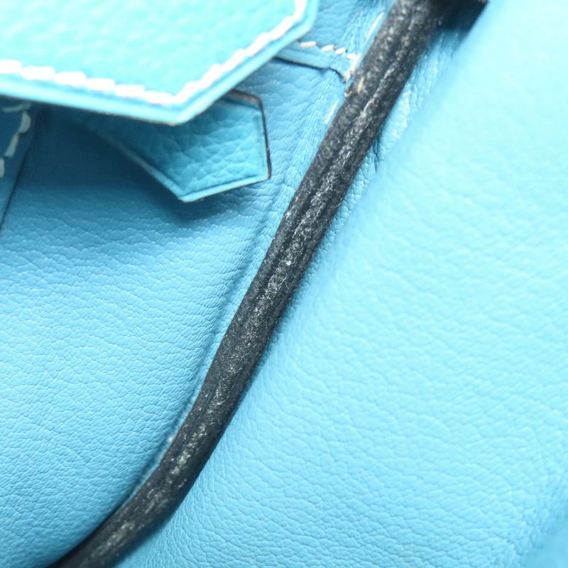 Hermes Birkin 30 Blue Jean Silver Hardware Handbag Epson Women