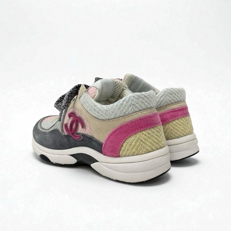 Chanel Sneakers Shoes Fabric Suede Multicolor Here Mark