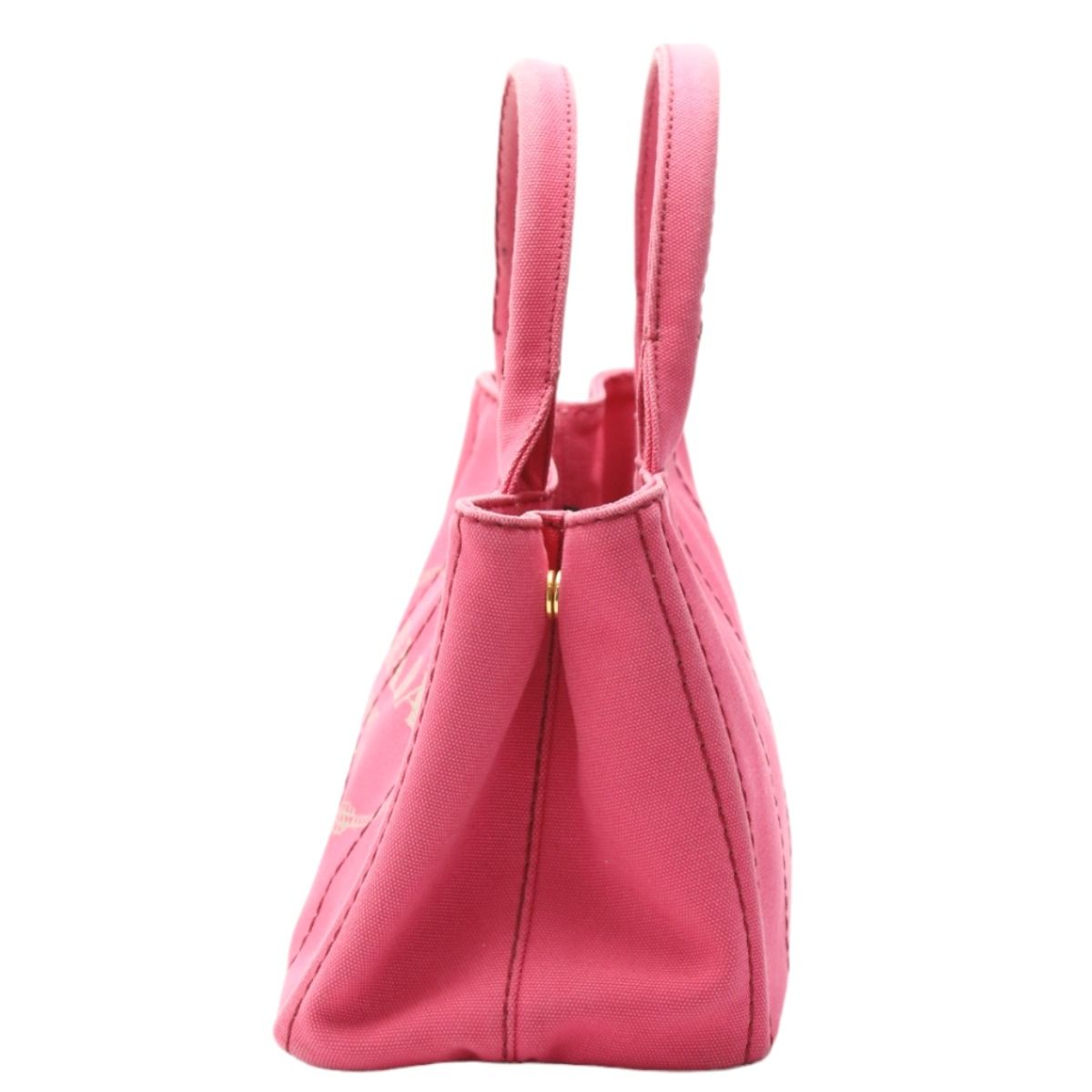 Prada 1 Bg439 Cotton Canvas Tote Bag Canapa Mini Pink