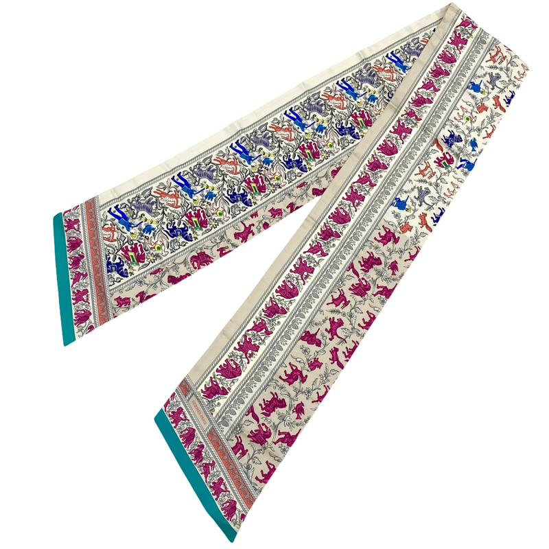 Hermes Twilley Indian Hunting Scarf 100% Silk Multicolor