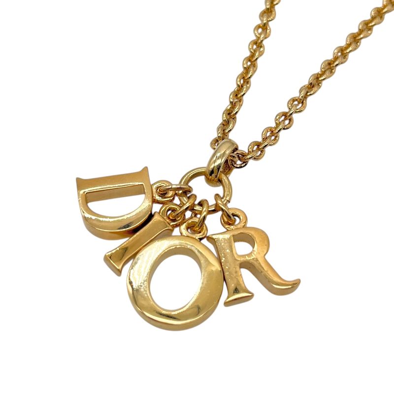 Christian DIOR Necklace With Logo Motif Logo Motif Gold
