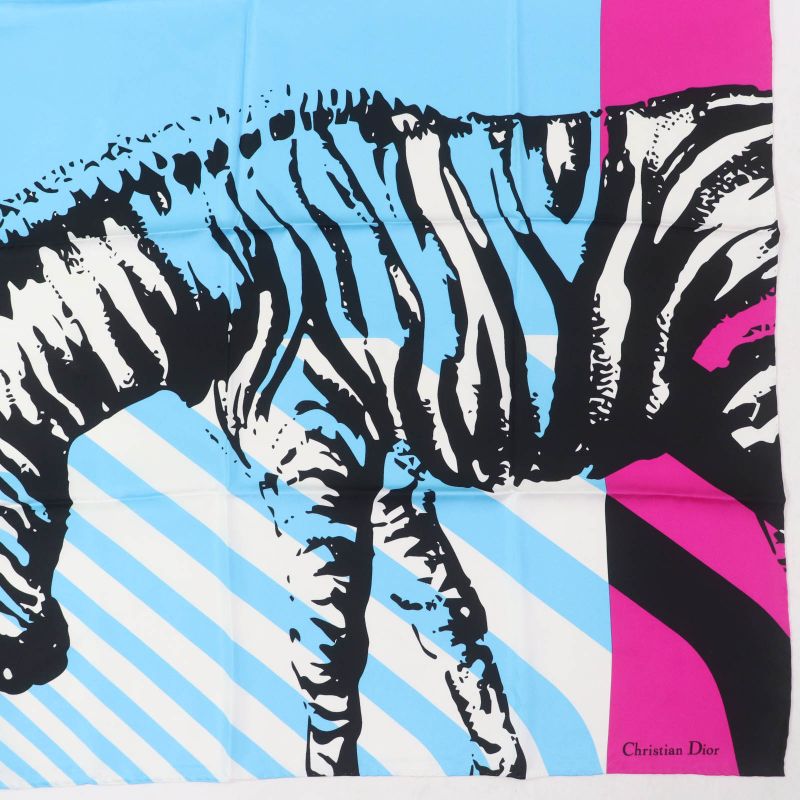 Christian DIOR 22SS 22anp090i610 D-jungle Pop 100% Silk Animal Scarf Multicolor