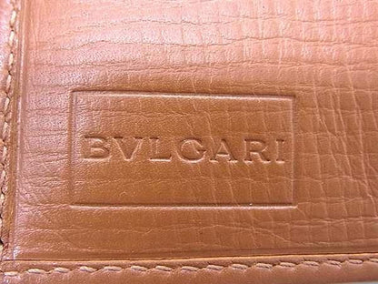 Bvlgari Bvlgari Wallet Billfold Card Holder Men's Women's Brown Bm1953