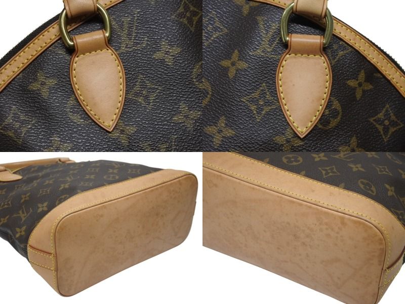 Louis Vuitton Handbag Lockit Monogram Canvas Leather Brown Gold — view 5