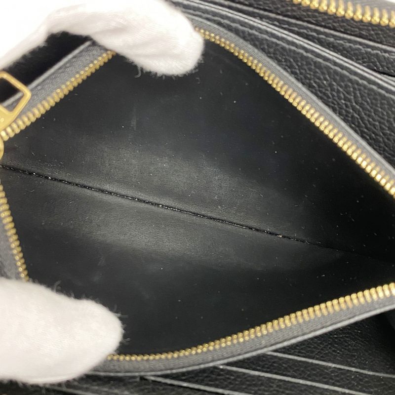 Louis Vuitton Monogram Empreinte Zippy Wallet M61864 Noir Black Ladies