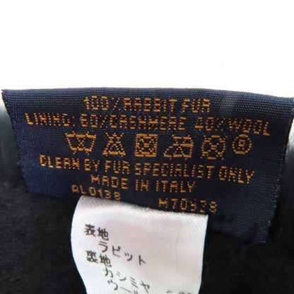 Louis Vuitton M70928 Echarpe LV Neon Rabbit Lined Cashmere Blend Scarf Black