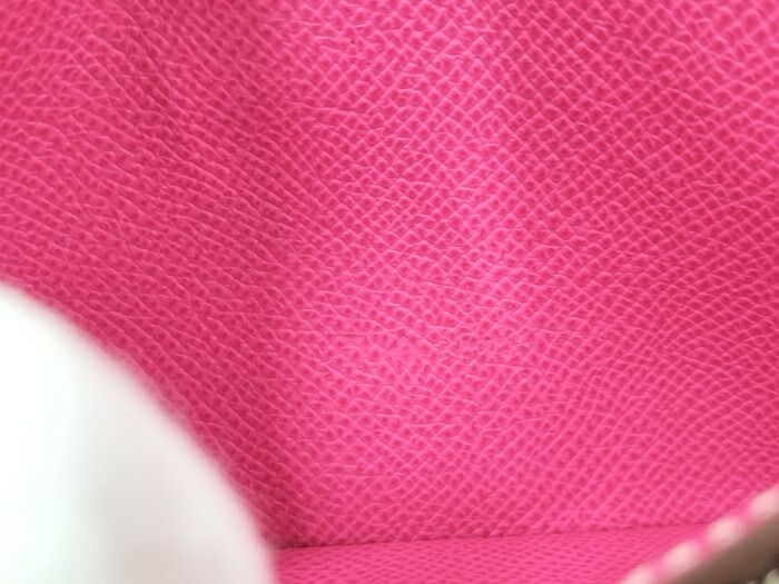 Hermes Bearn Souffle Foldable Long Wallet Leather Purple Silver Hardware □P