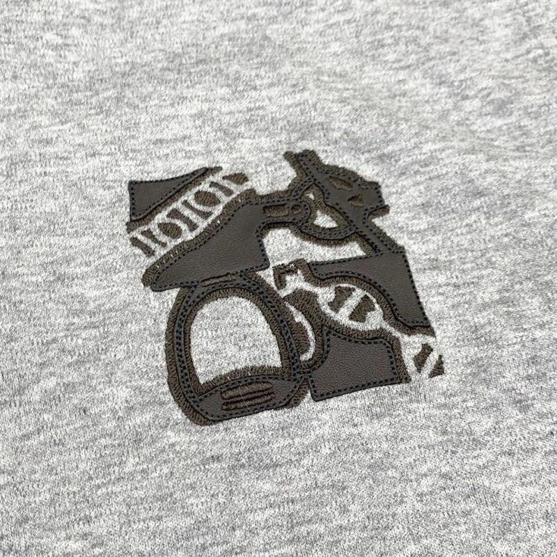 Hermes Short Sleeve T-Shirt Mini Patch Metalerie Au Carré Size S Cotton Gray