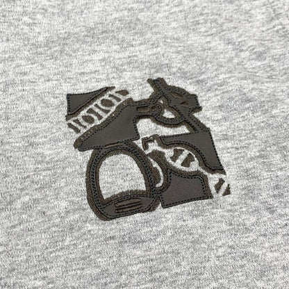 Hermes Short Sleeve T-Shirt Mini Patch Metalerie Au Carré Size S Cotton Gray