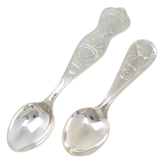 Tiffany & Co Baby Spoons Set Of 2 Bear And Sheep 925 Silver _ Tableware