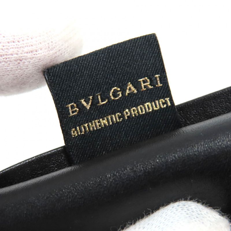 Bvlgari 280922 OCTO Leather Logo Shape Stamped Bifold Long Wallet