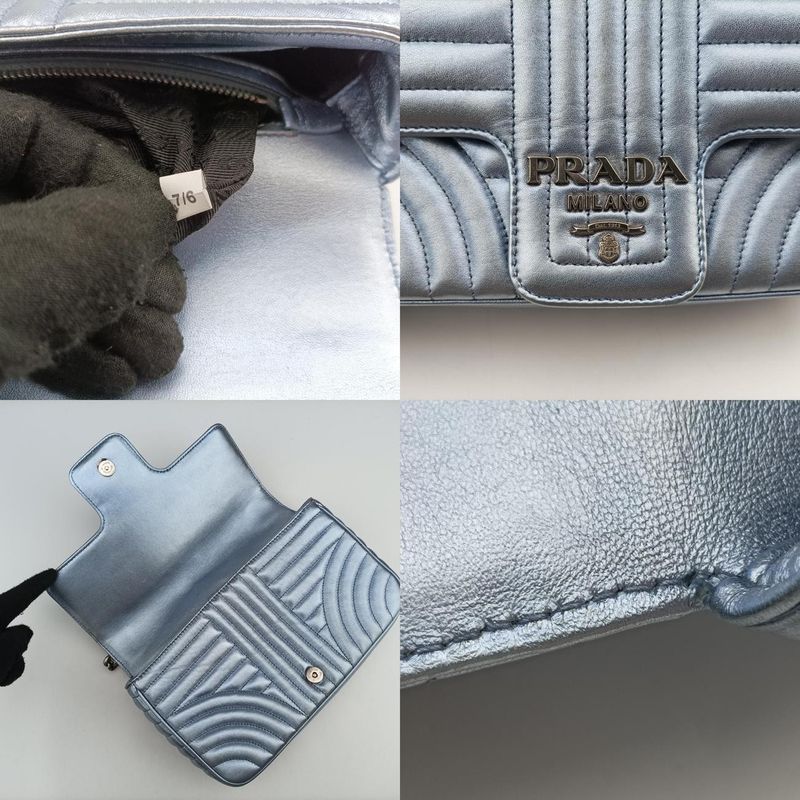 Prada Diagram Blue Leather 1bd1087/6
