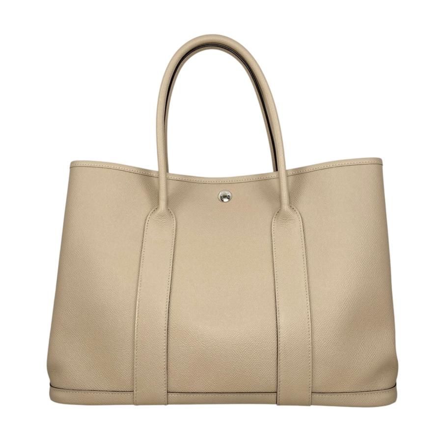 Hermes Tote Garden Party PM C Engraved Epson Trench Beige Silver Hardware Hermes