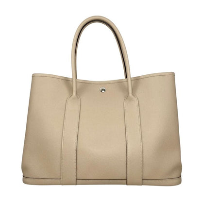 Hermes Tote Garden Party PM C Engraved Epson Trench Beige Silver Hardware Hermes