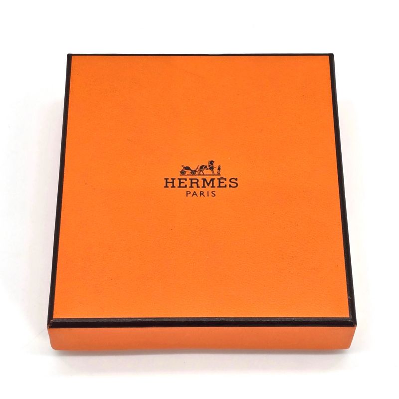 Hermes Earrings Ism Binaural Buffalo Horn Lacquer Brownish/blue Color Silver