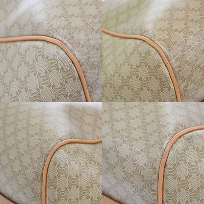 Celine Tote Macadam Shoulder Bag Beige Leather 33ka787