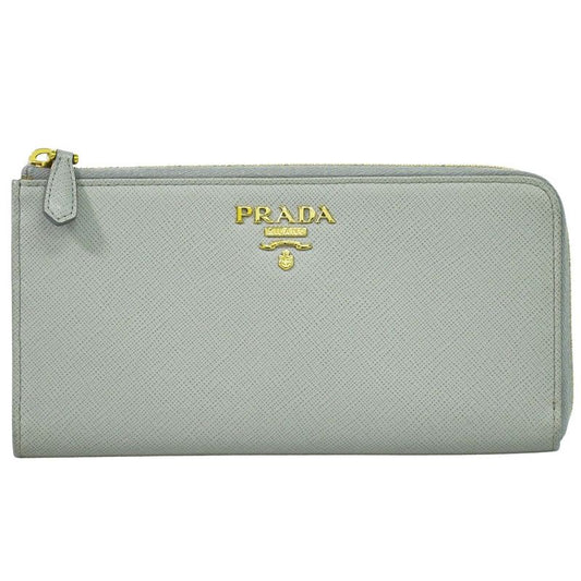 Authentic Prada Saffiano Metal Leather L-shape Zipper Long Wallet Long Wallet