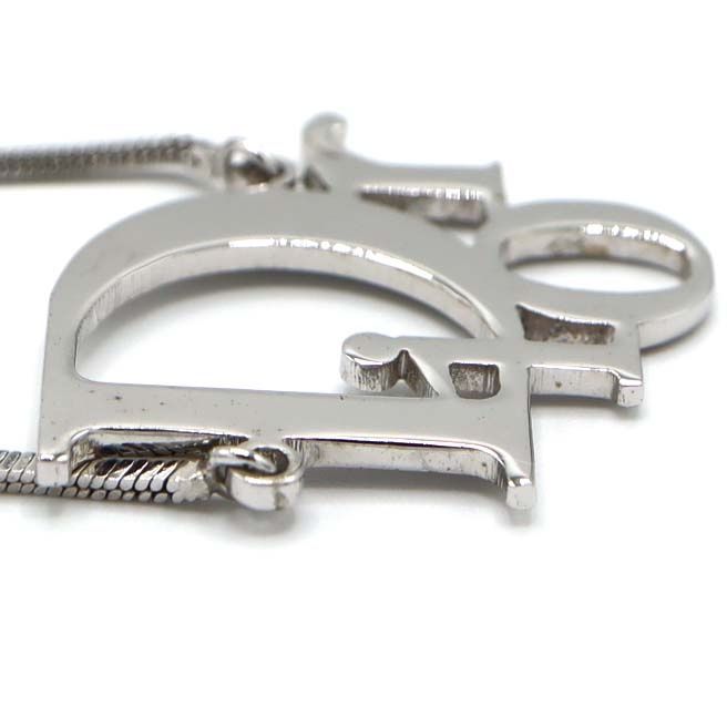 Christian DIOR Necklace Dior Logo Silver Color Approx 7.8 G Accessories H8575