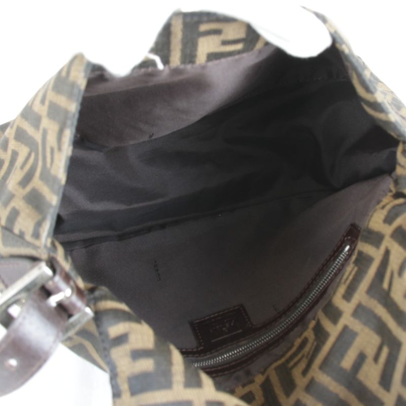 Fendi Zucca Mamma Bucket Shoulder Bag Canvas Brown