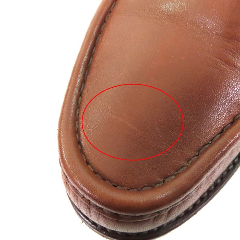 Gucci 101 6105 Horsebit Leather Loafer Shoes Brown Gold Hardware 6 With Box And