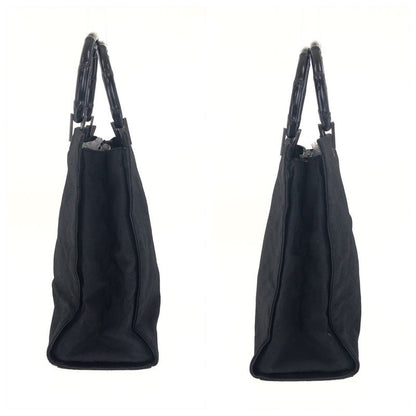 Gucci Bamboo Black Silver Hardware GG Canvas 002 And 1010 Handbag Tote Bag