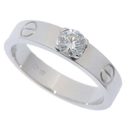 Cartier Mini Love Solitaire Diamond Ring 18K White Gold 750 White Gold Diamond